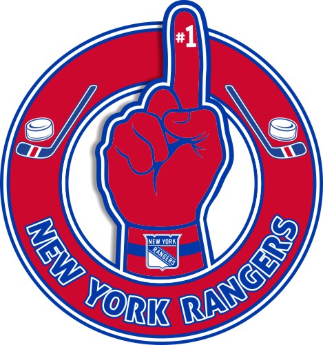 Number One Hand New York Rangers logo iron on paper